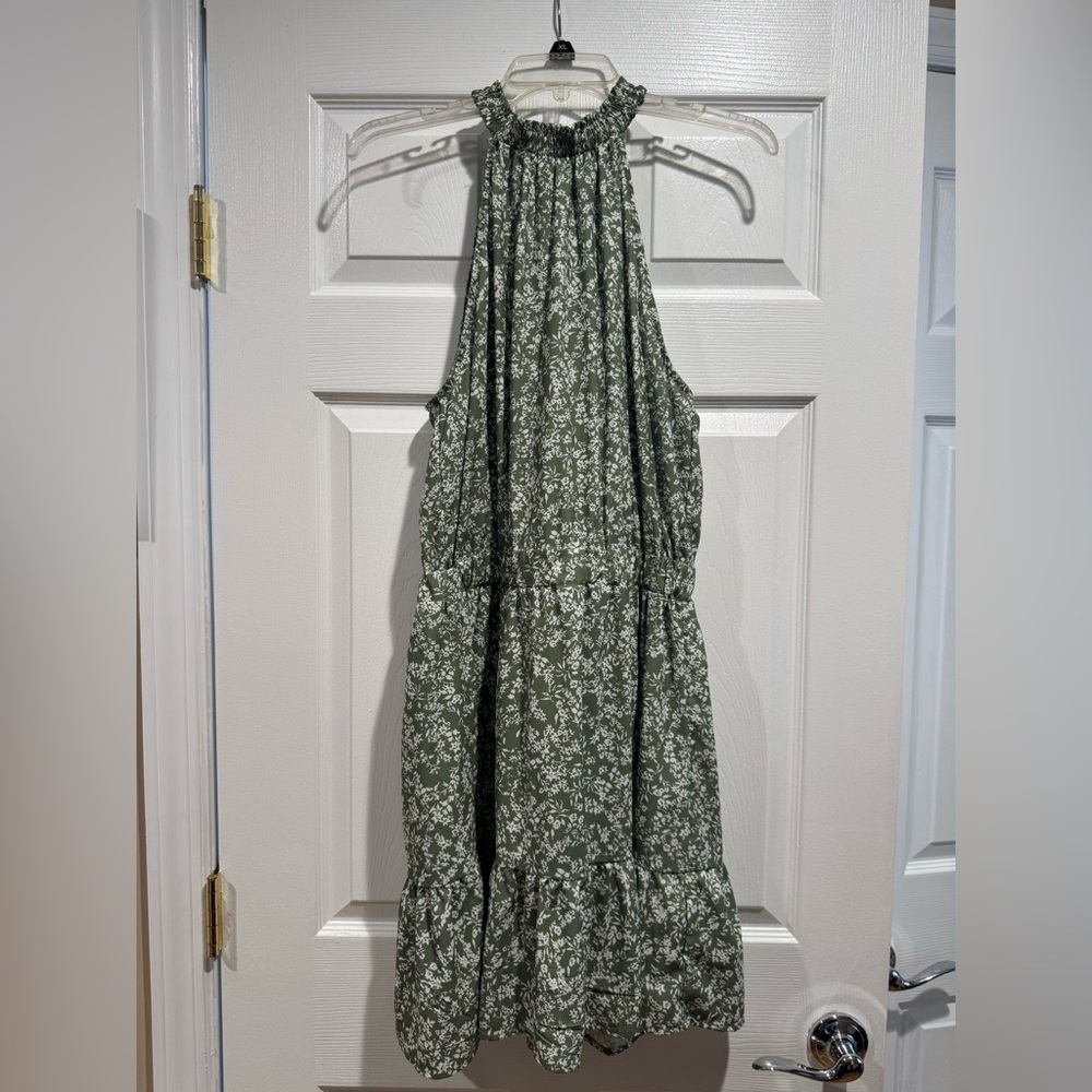 Amazon Essentials Green Floral Dress